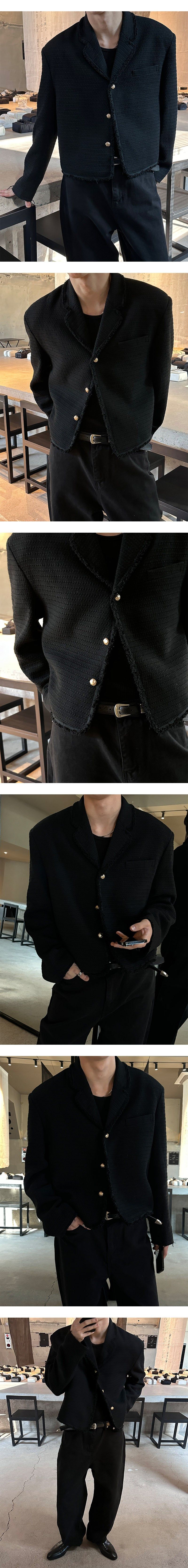 [S/F] Tail cutting tweed jacket(2color)