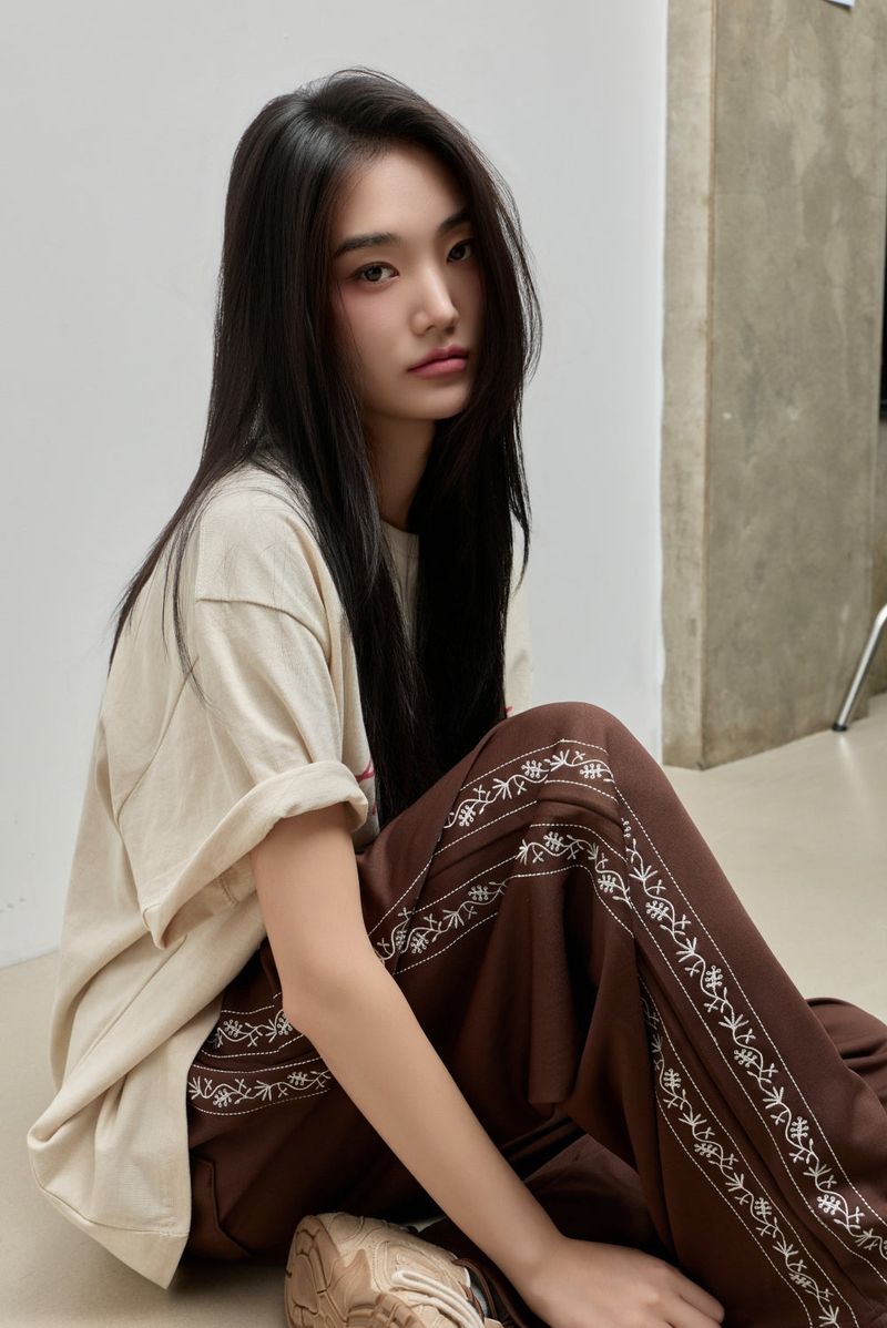Embroidered Track Pants_Brown
