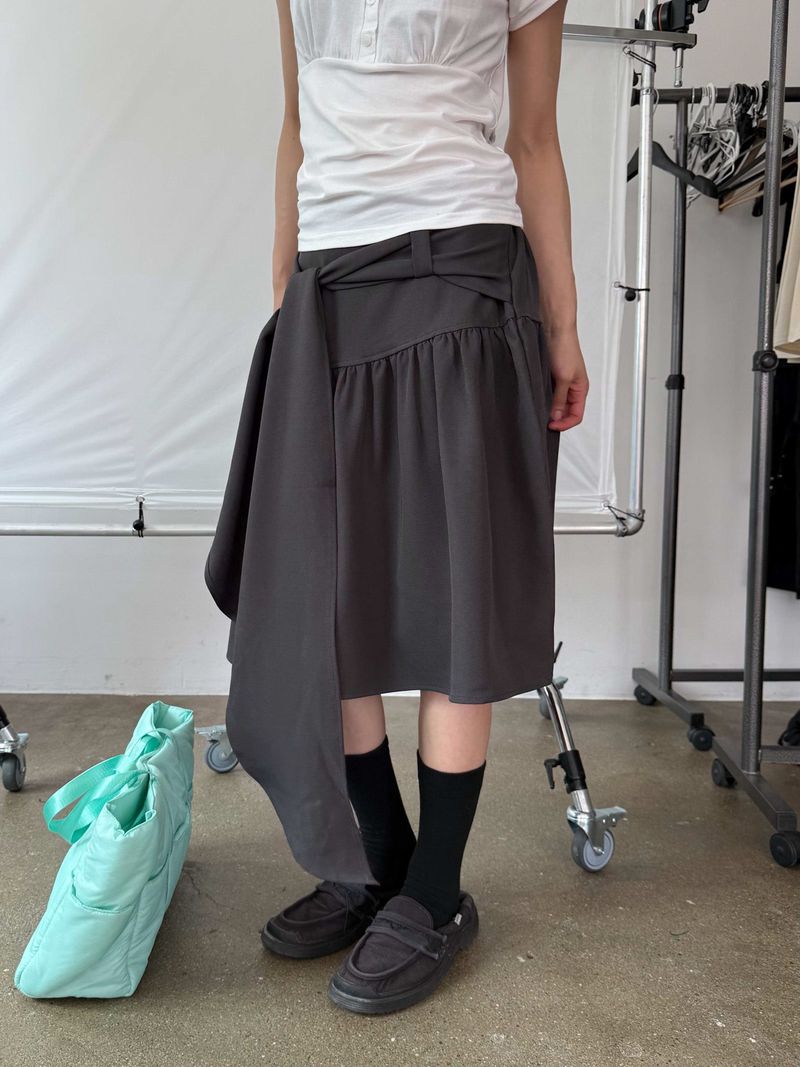  TIE WRAP MIDI SKIRT
