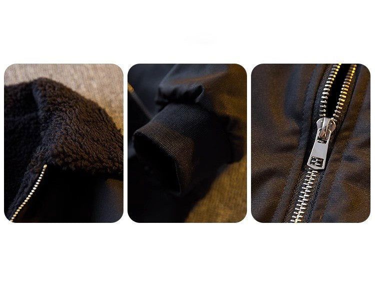 D coloration wool collar jacket