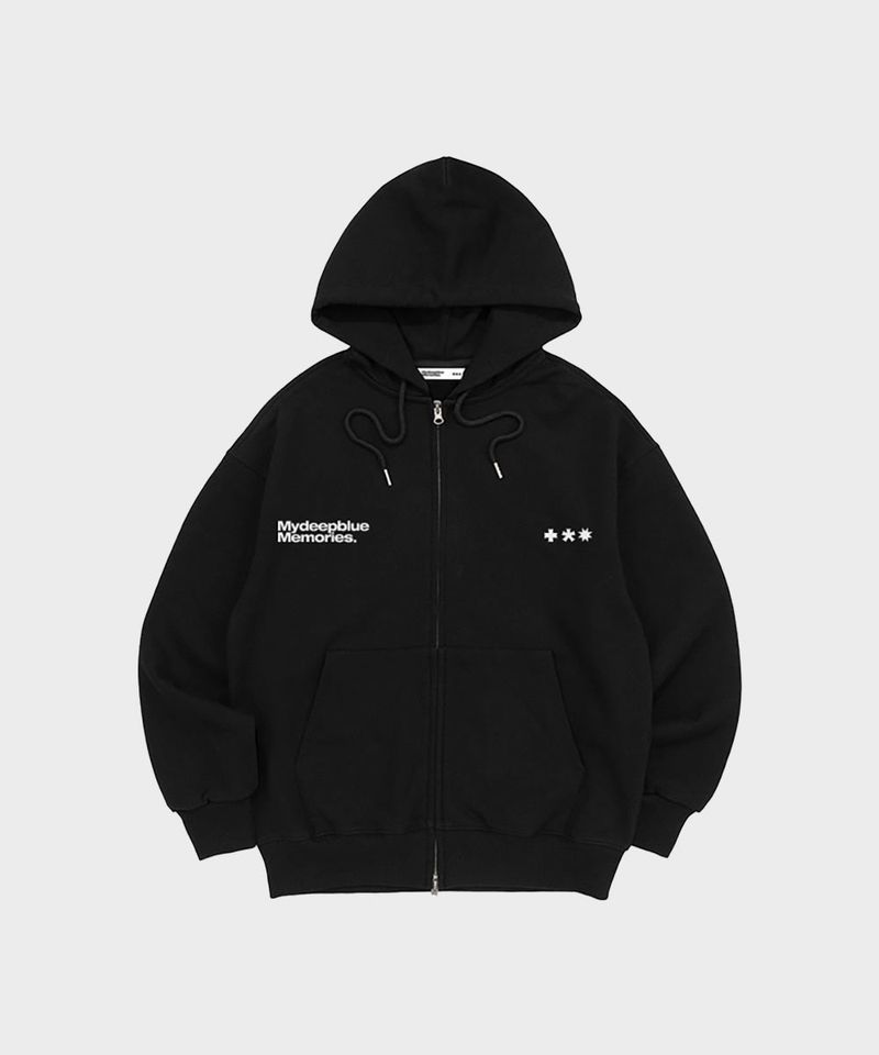 (zp) MM SYMBOL LOGO 2WAY ZIP-UP (BLACK)