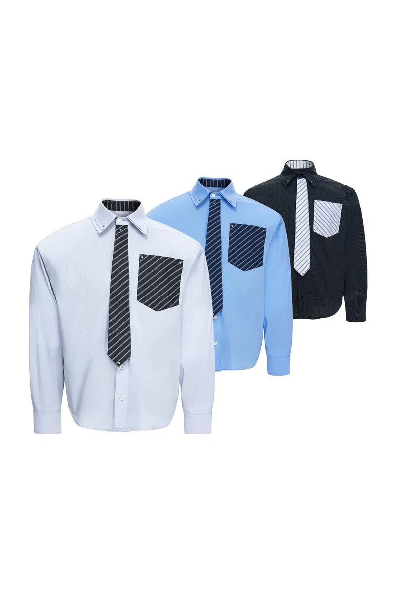 Argue Cultureの「Layered Stripe Tie Shirt(Tops)」