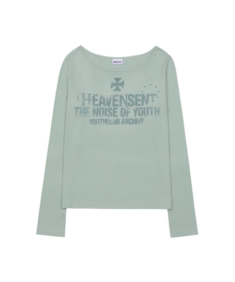 ODDSTUDIO（オッドスタジオ）の「Heaven Sent Loose Fit Boat Neck Long Sleeve - MINT（Tops）」