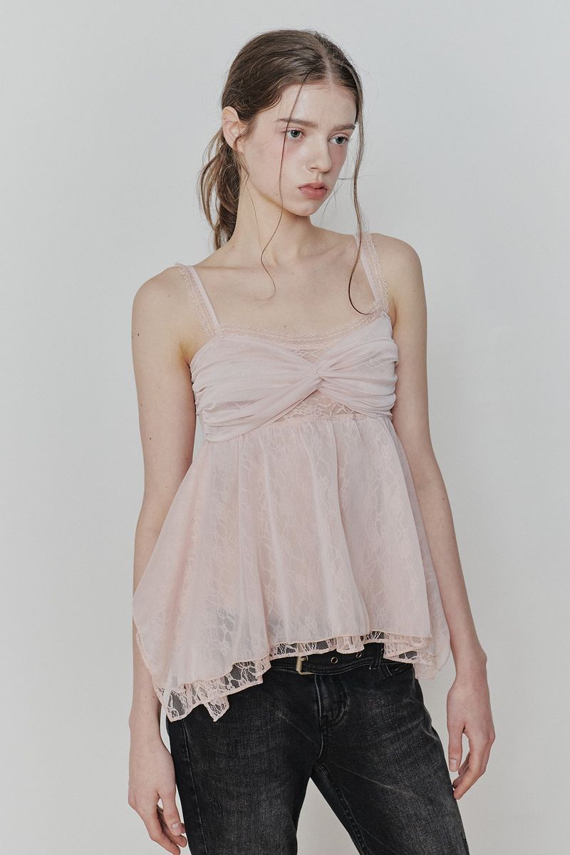 ROSE SHIRRING TOP pink