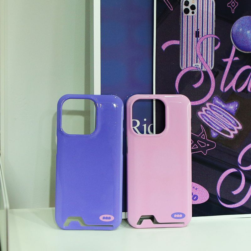 【MADE】Card Pocket glossy hard Phone case(2 colors)