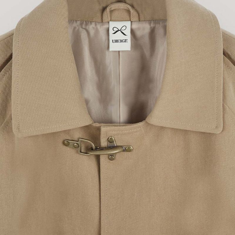 Beige Trench Half Coat