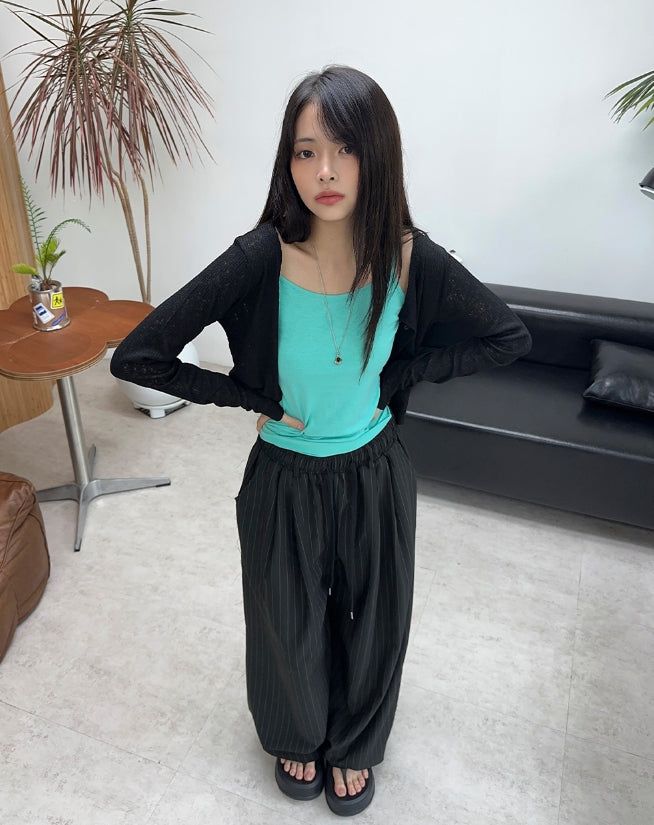 Rain-colored cropped sleeveless