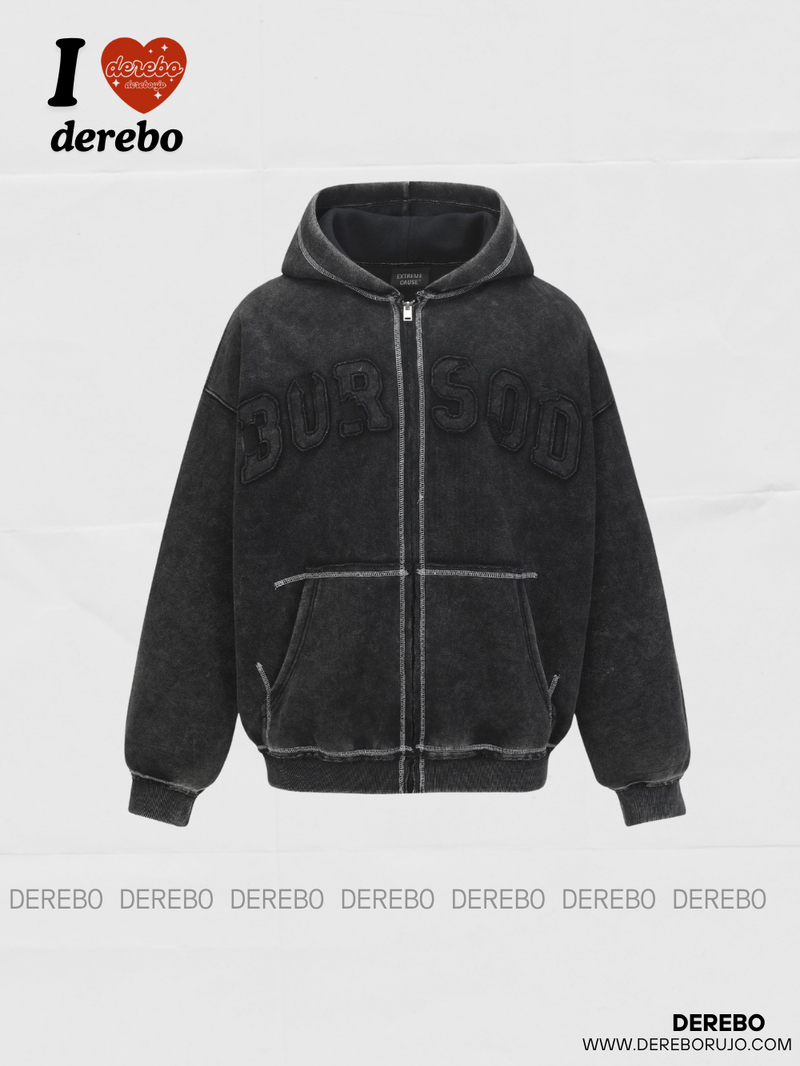 dereborujo（ドレボルゾー）の「エンブロイダードステッチフードスウェットジップアップ（トップス）」