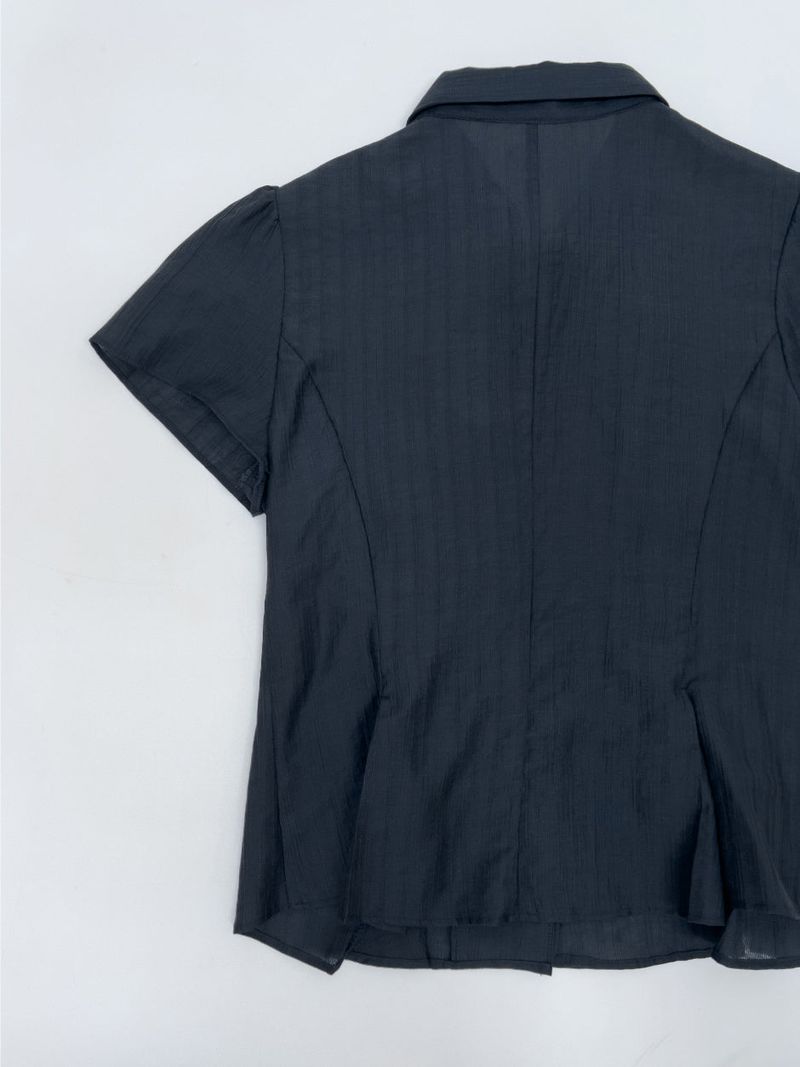 Harbor Unbalanced Short Sleeve Blouse