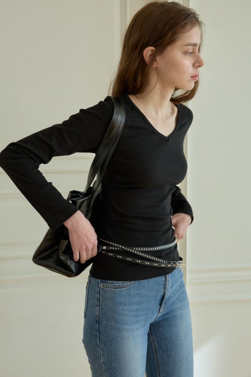 PINK PINEAPPLE（ピンクパイナップル）の「TENDER SHIRRING T-SHIRT（Tops）」