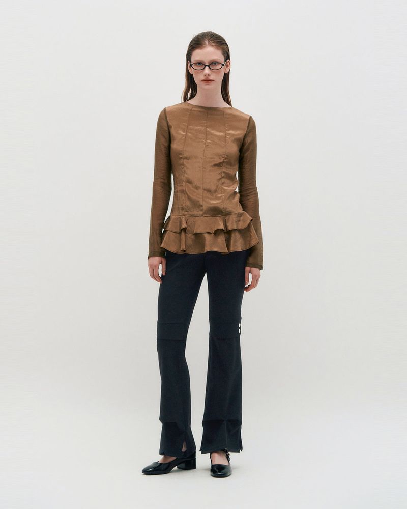 Pinched Slit Pants _ Black