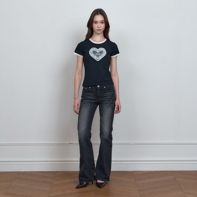 C LACE-PANEL GRAPHIC T-SHIRT_BLACK