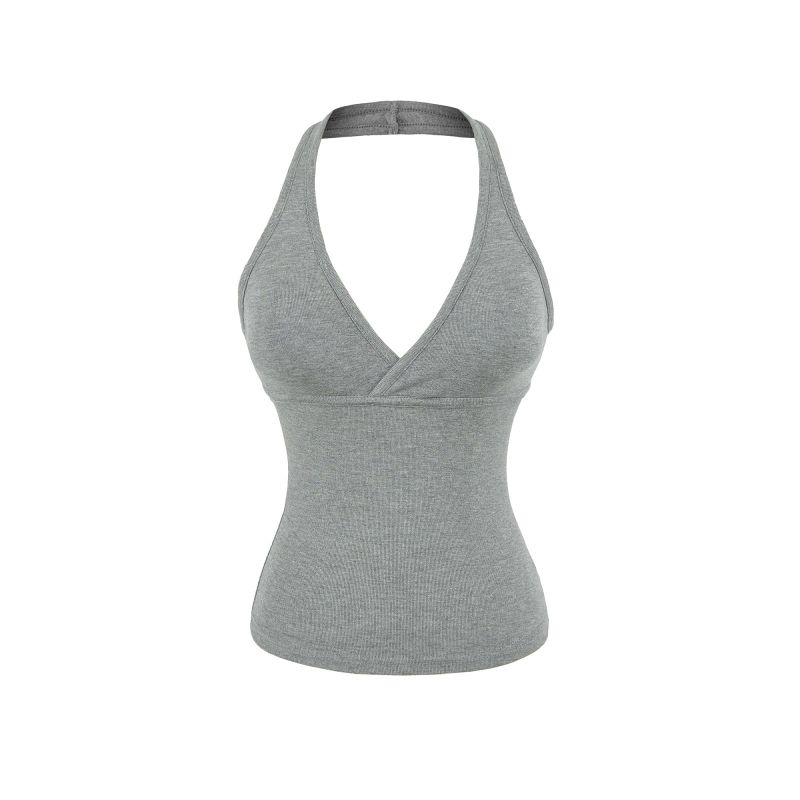 Rosie Deep V Halter Sleeveless