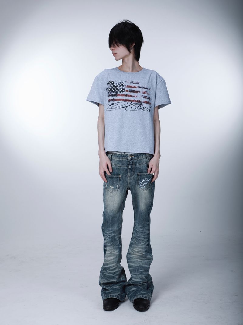 SEXXDEVIL "DESIRE" Flag Print T-shirt