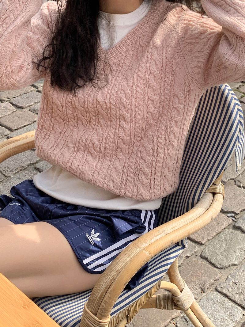 [MADE] Hi-mi alpaca twisted V-knit