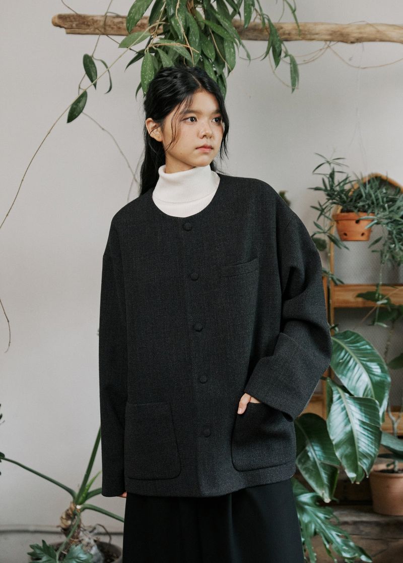 unisex tweed jacket charcoal
