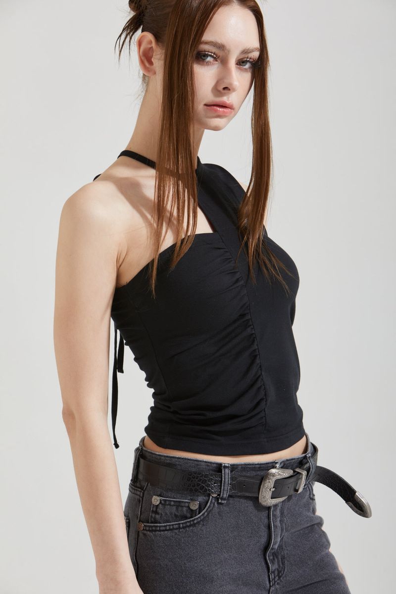 SHIRRING CHOKER TOP