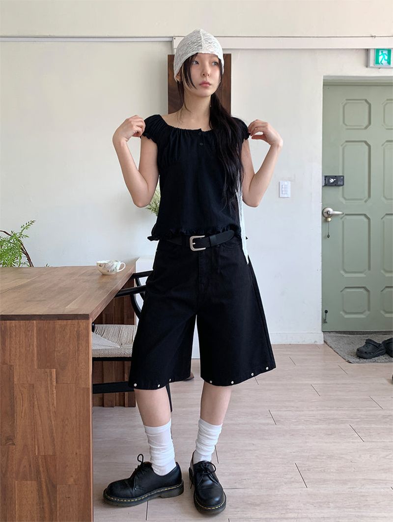 STUD BERMUDA PANTS (2C)