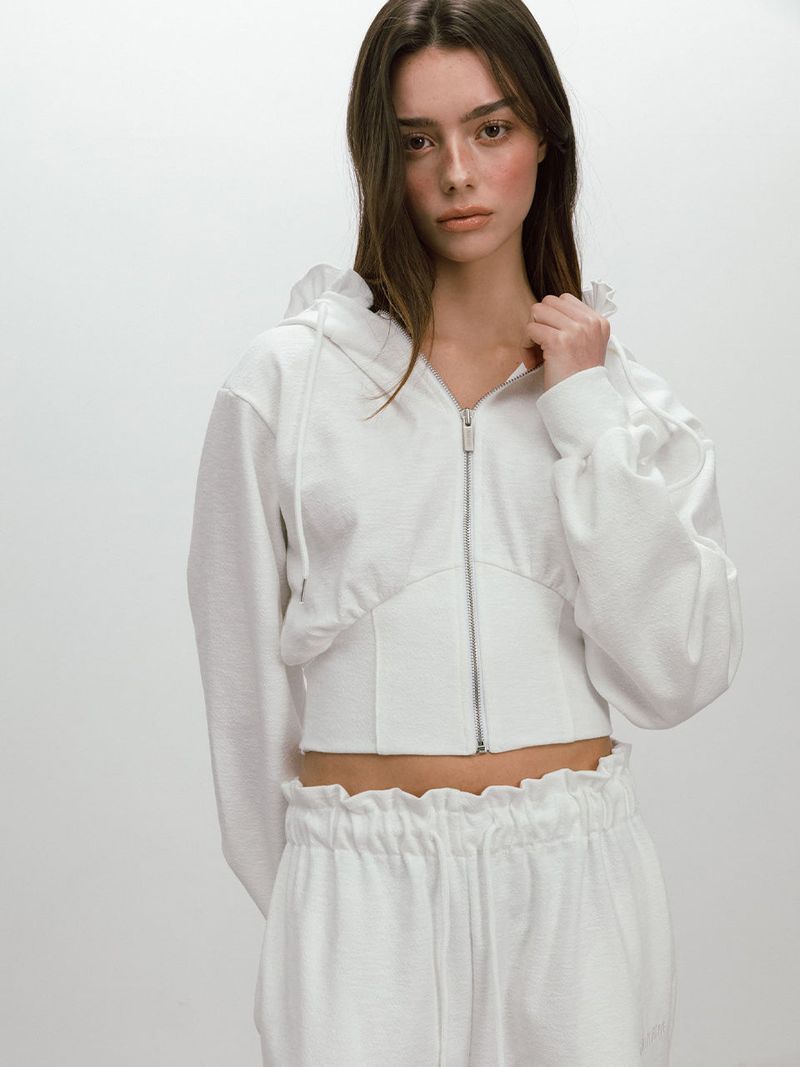 MOIFAIRE（モイフェア）の「BAKE HOODIE ZIP-UP / WHITE（Tops）」