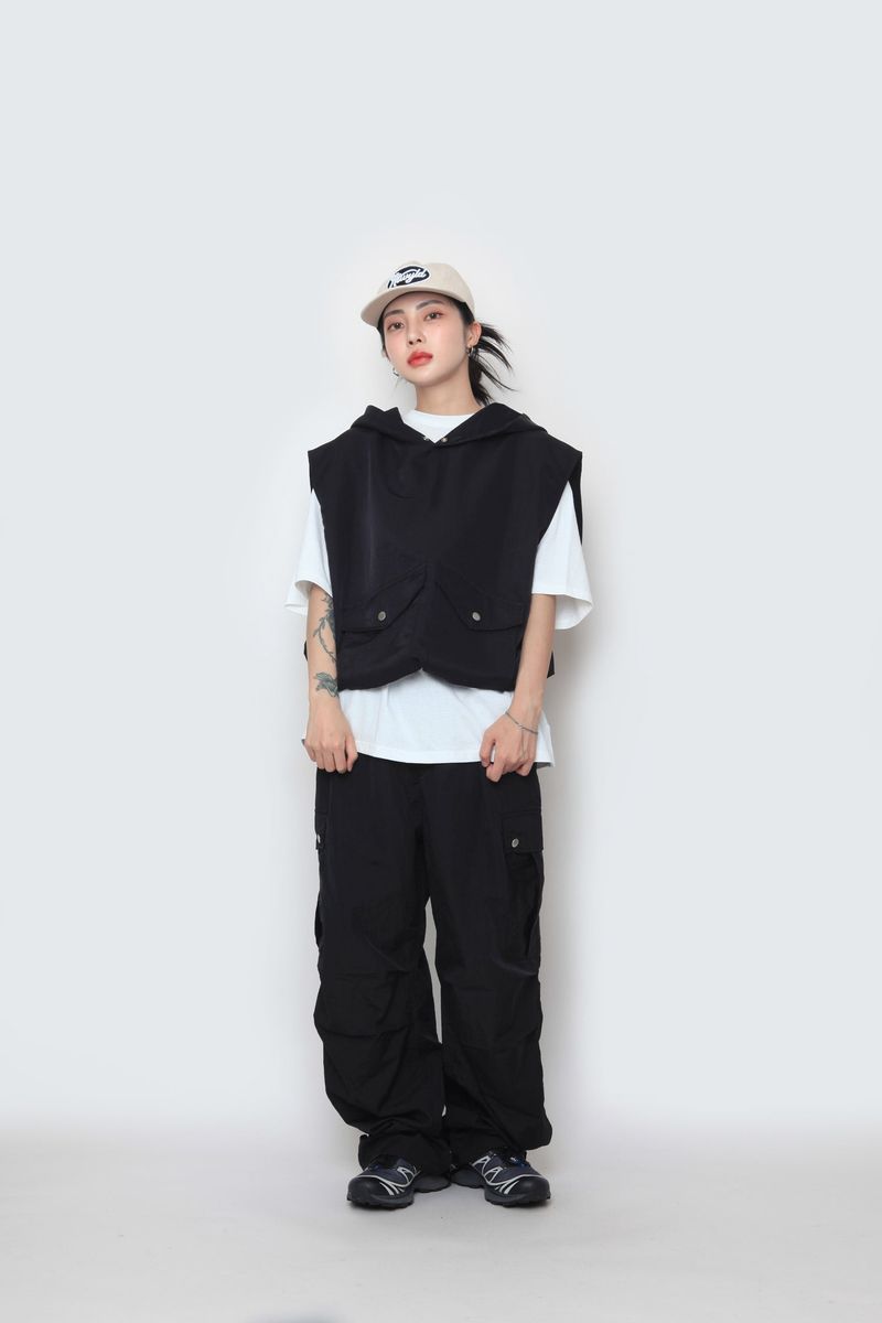 Snap Wide Cargo Pants