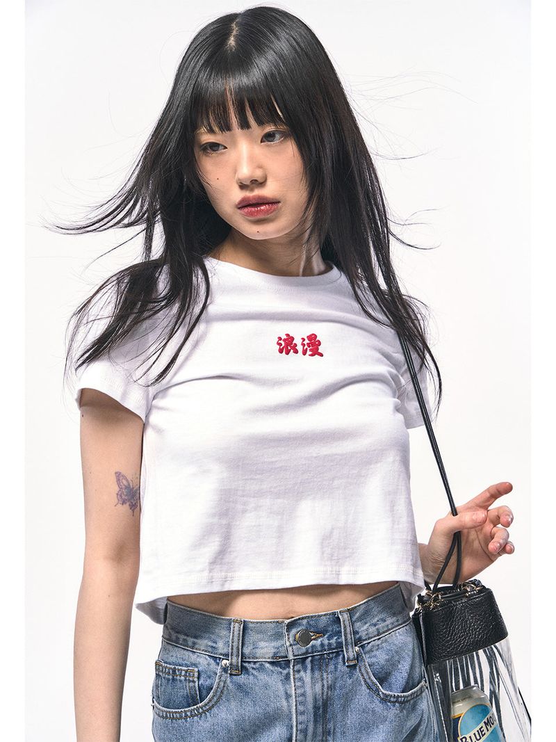 ROMANCE CROP T-SHIRT WHITE