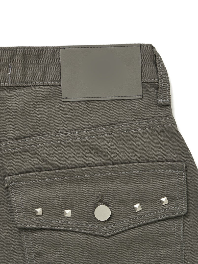 TWILL BACK POCKET STUD PANTS (3C)