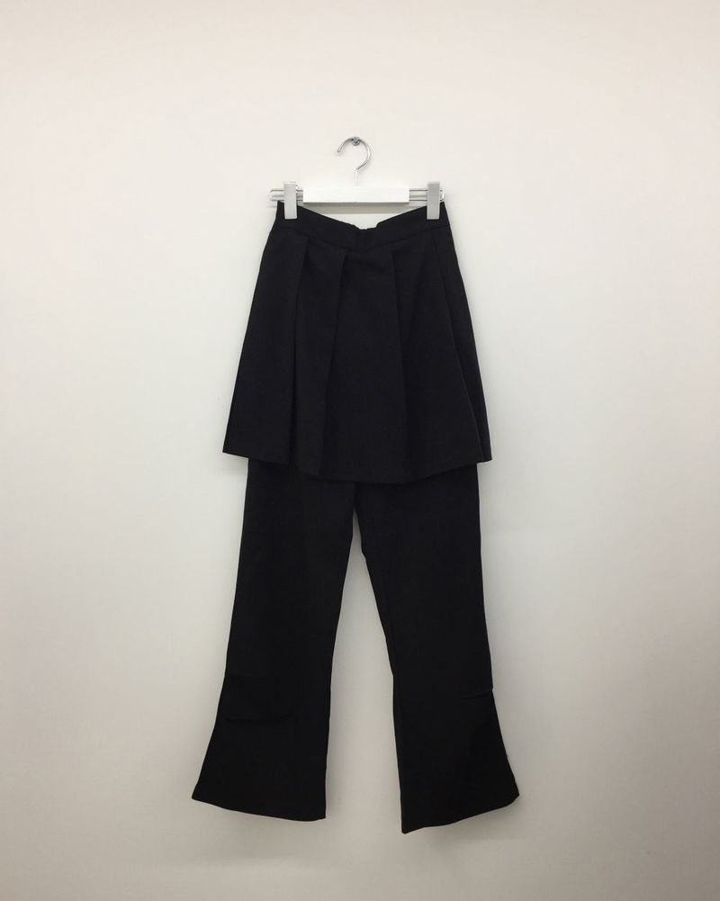 Brick Pleated Skirt Pants (2color)