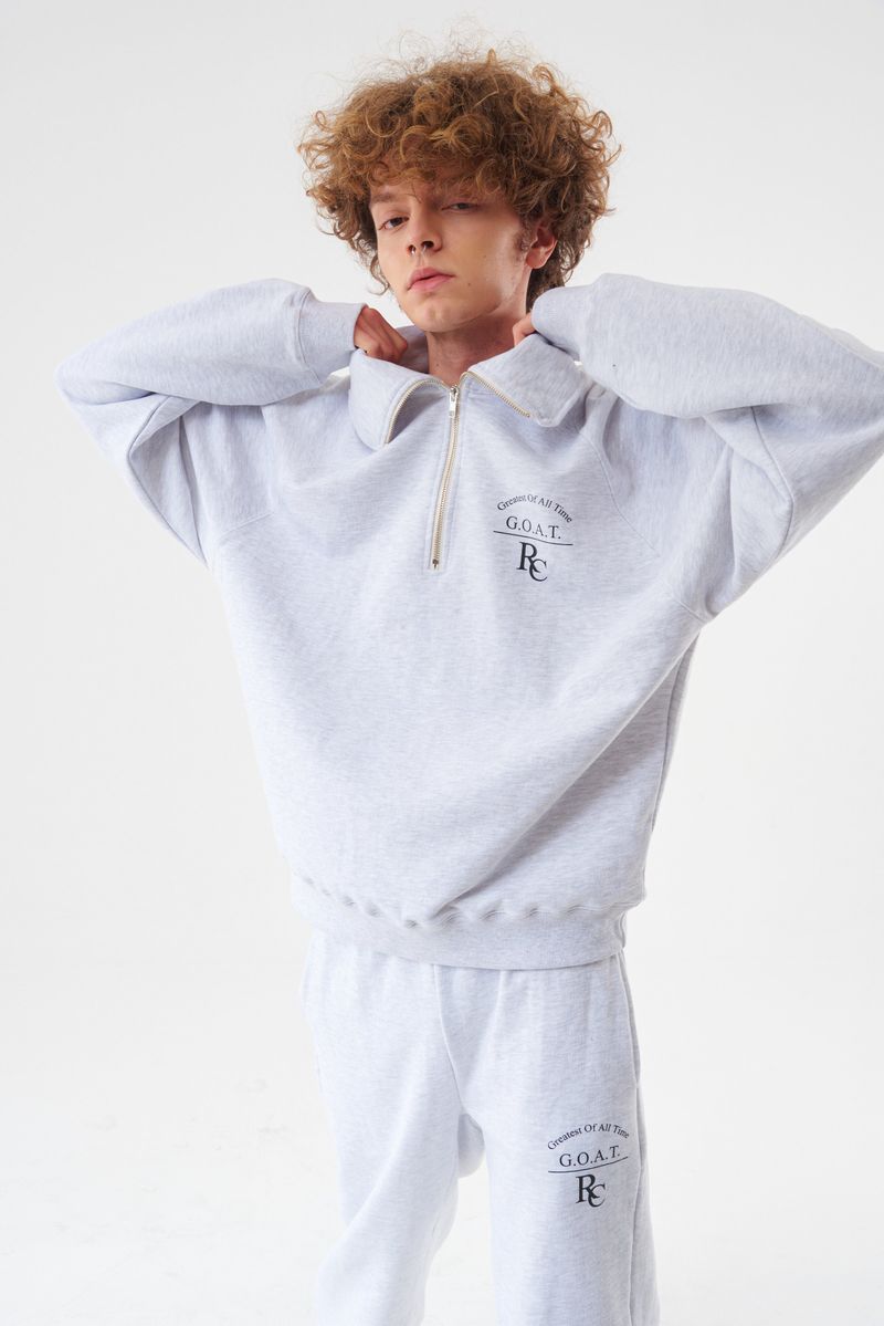 Goat Half Zip-up Light melange