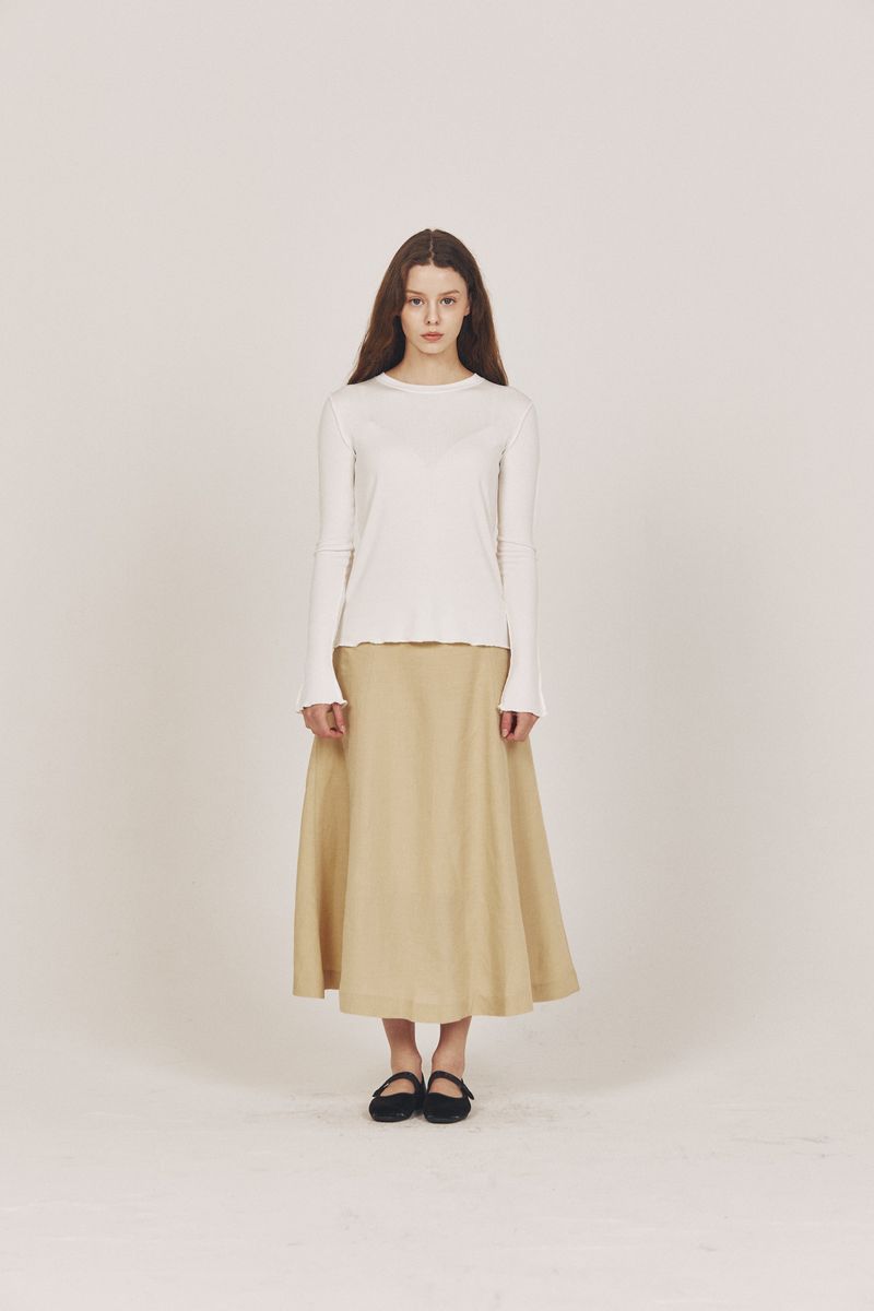 linen flare skirt