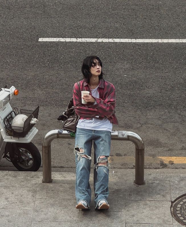 Bohemian Damage Wide Denim Pants