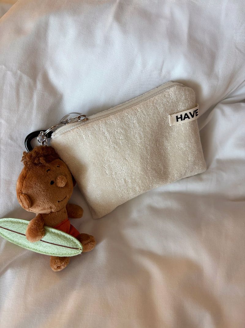Terry flat pouch - sand , S size