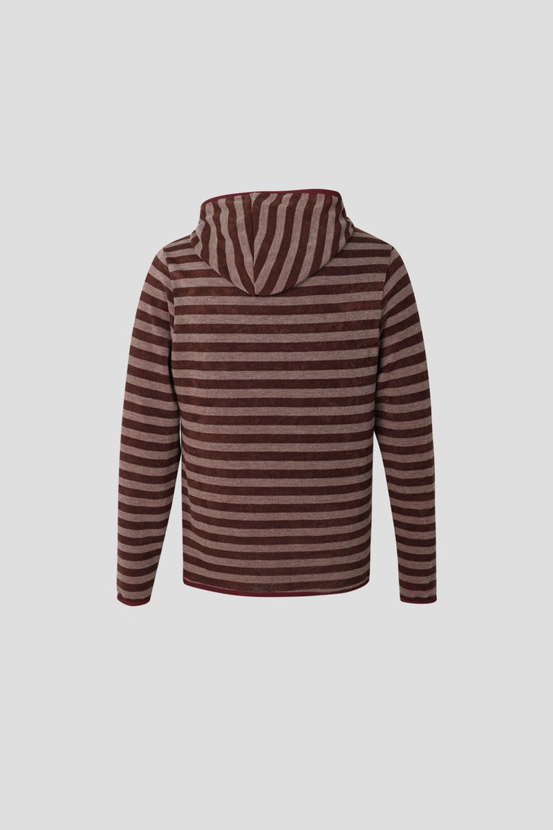 Diagonal button knit hoodie