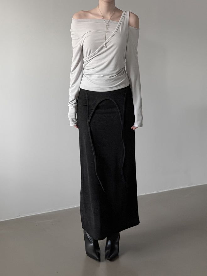 Janet two-way slit long skirt