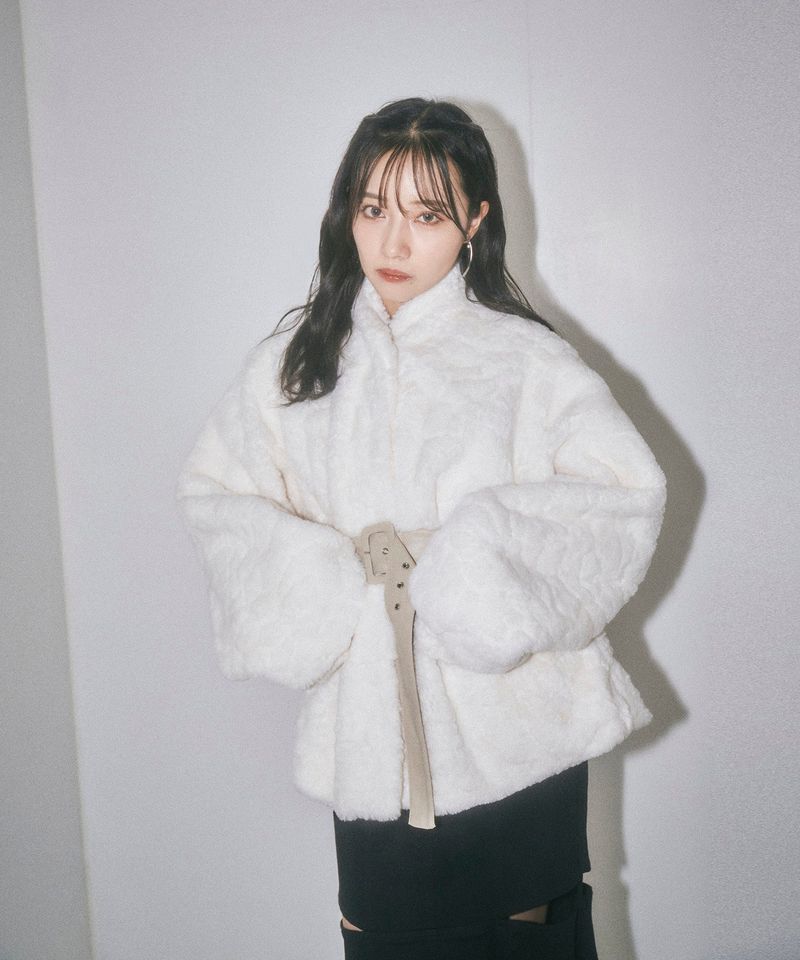 ANDGEEBEE（アンジービー）の「スタンドネックエコファーコート（Jackets/Outerwear）」