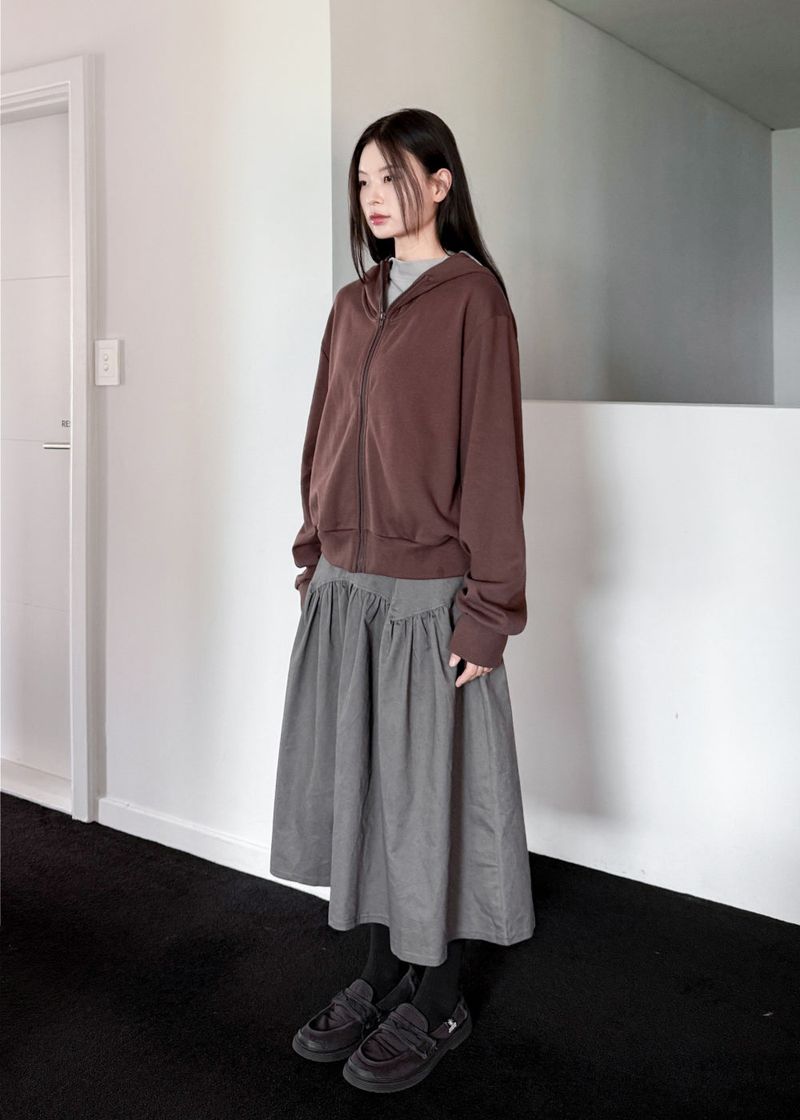  HIGHNECK CROP HOODIE ZIP-UP