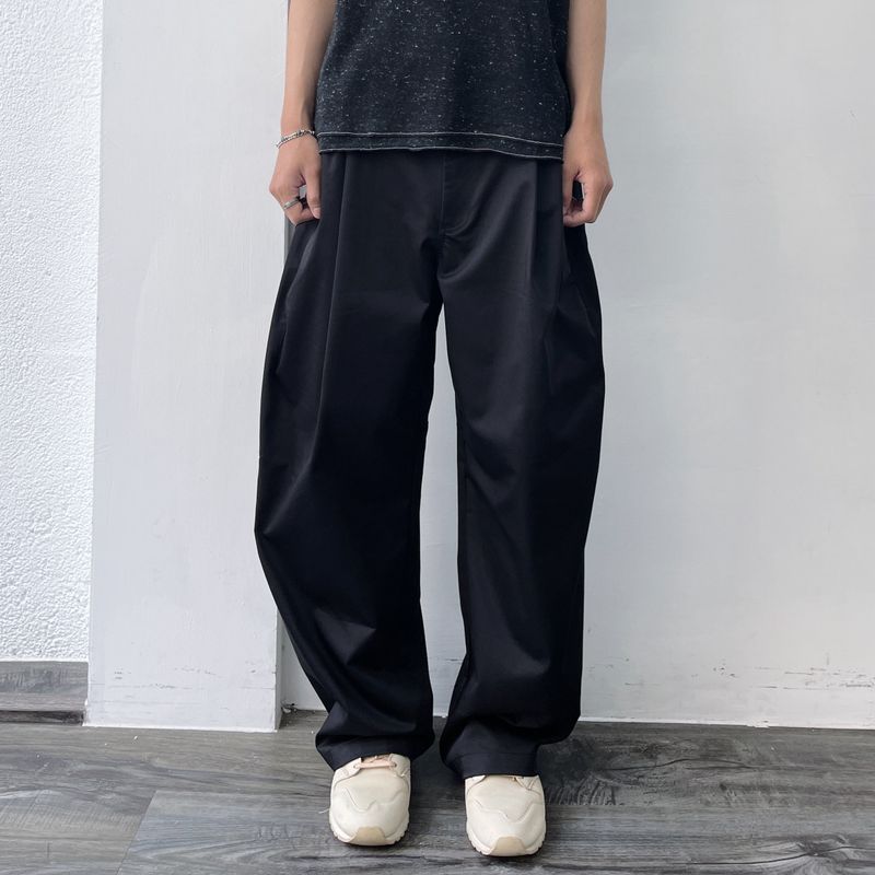 FADE MEET（フェードミート）の「Black Curved Wide-Leg Trousers（Pants）」