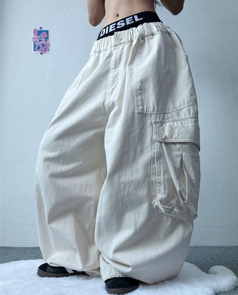 コットンカーゴバルーンパンツ🤎🤍🖤 - 3カラー
