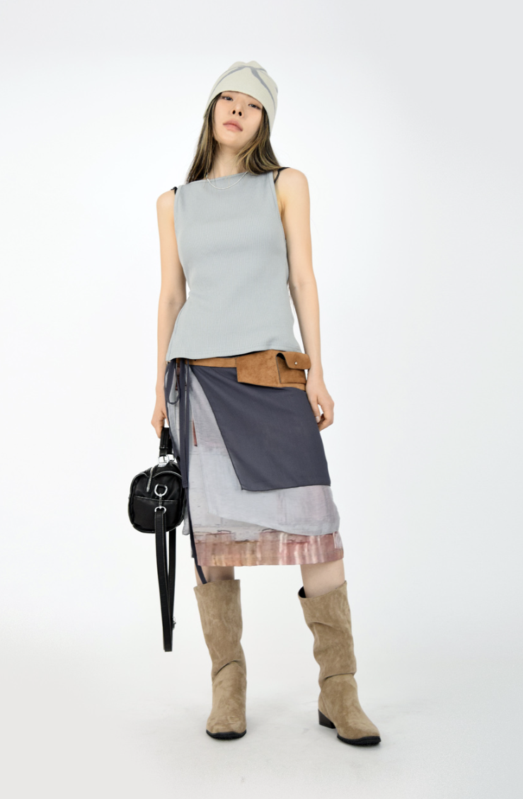side slit boat sleeveless(3color)