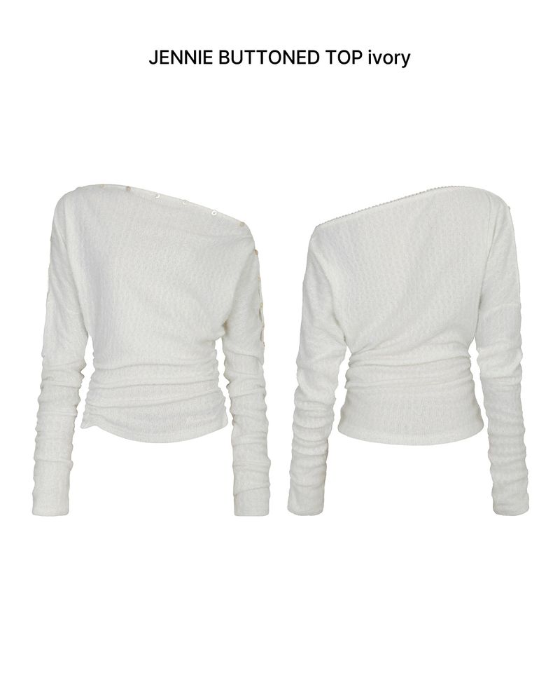 JENNIE BUTTONED TOP ivory
