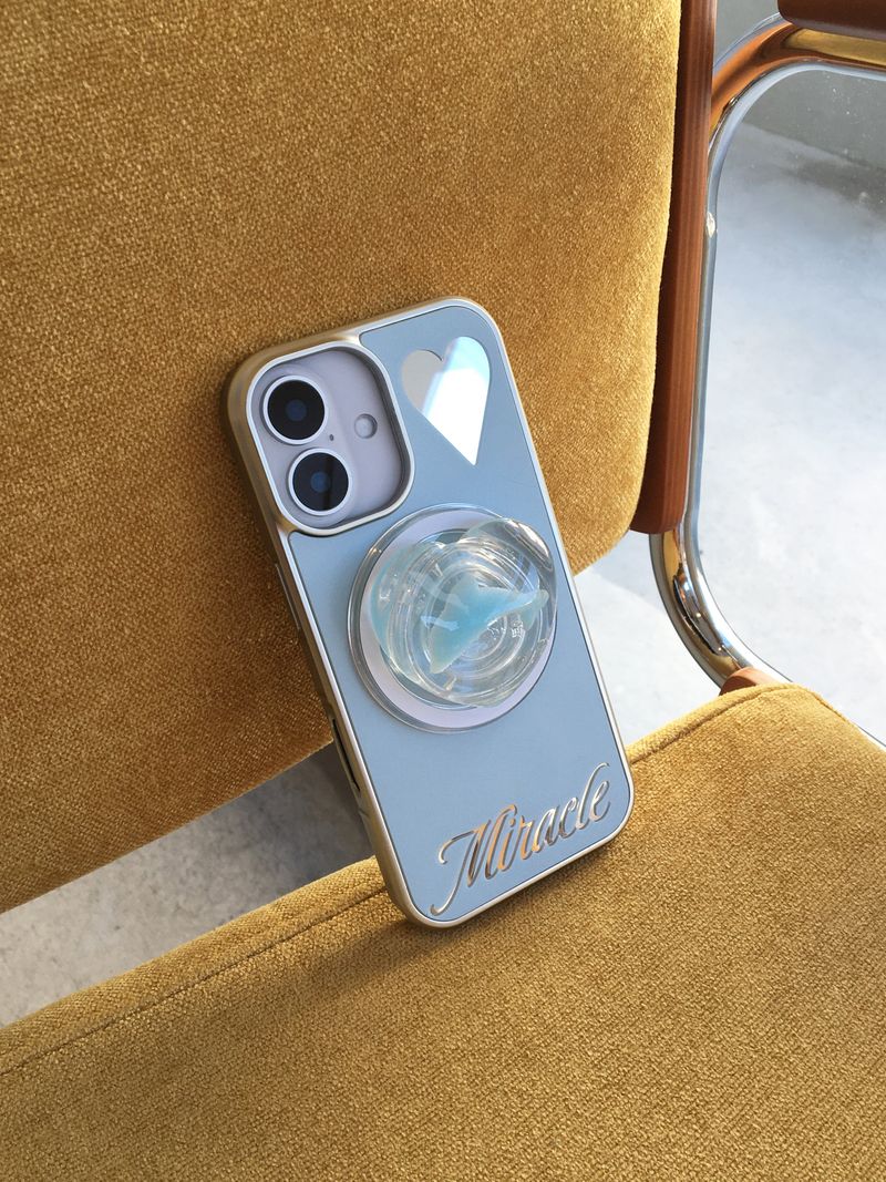 Miracle Magsafe Mirror Silver Glass Bumper Case(Blue)