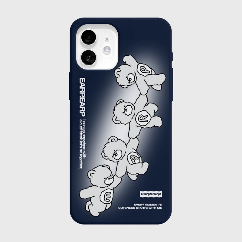 CUTE BEAR FRIENDS-NAVY(COLOR JELLY CASE)