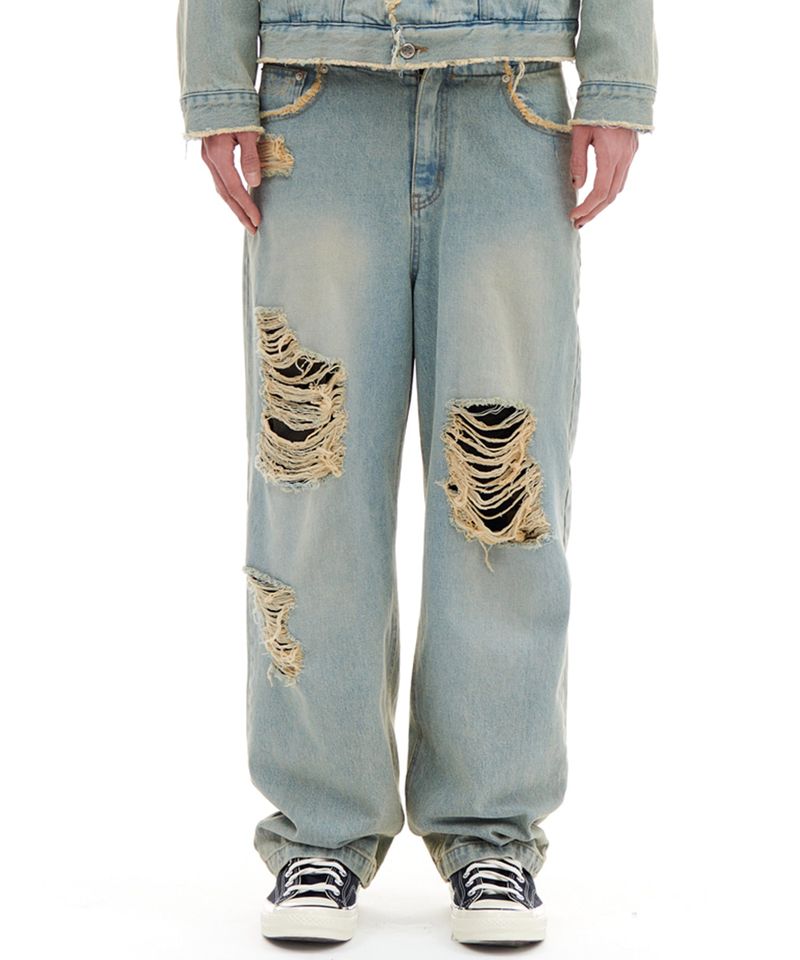 ARCHIVE BOLD（アーカイブボールド）の「DESTROYED DENIM PANTS (LIGHT BLUE)（Pants）」