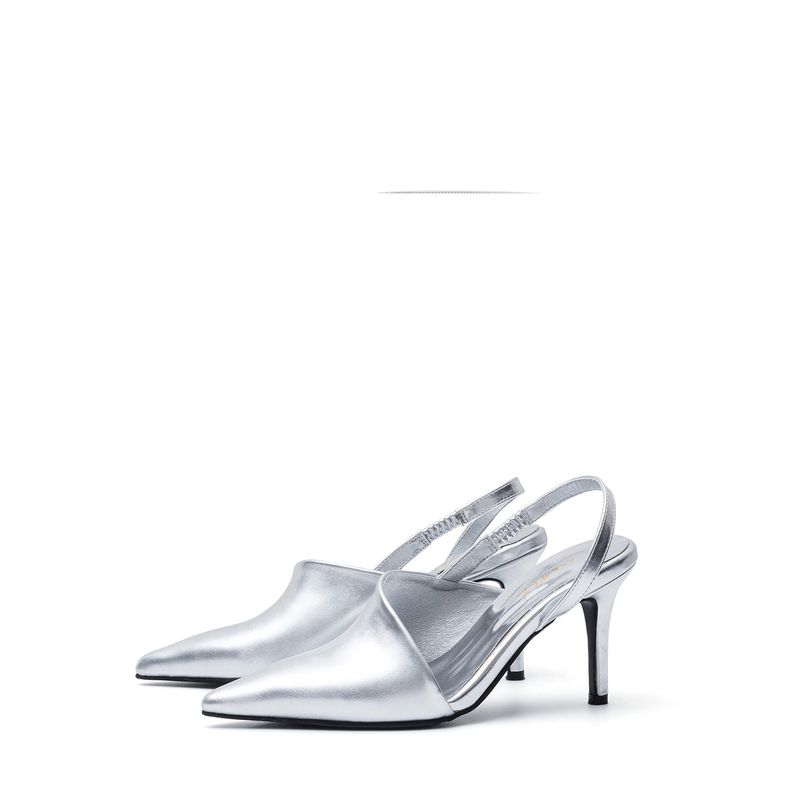 Stiletto Sling-Back Sandal Heel(Silver)