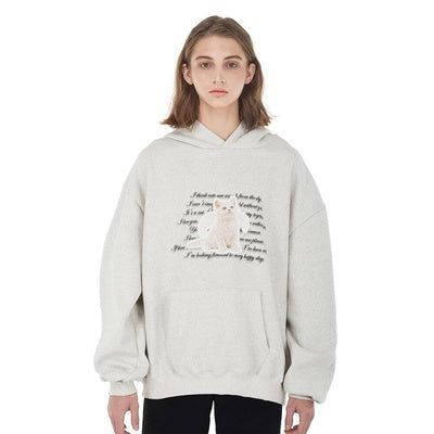 ITZAVIBE（イッザバイブ）の「[IHD004-3] ANGEL CAT HOODIE - OATMEAL（Tops）」