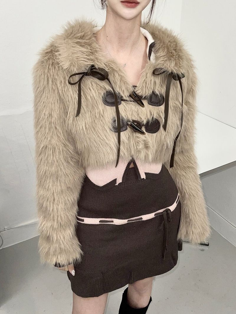 Seow（ソウ）の「1138. Ribbon tteokbokki fur crop jk（Jackets/Outerwear）」
