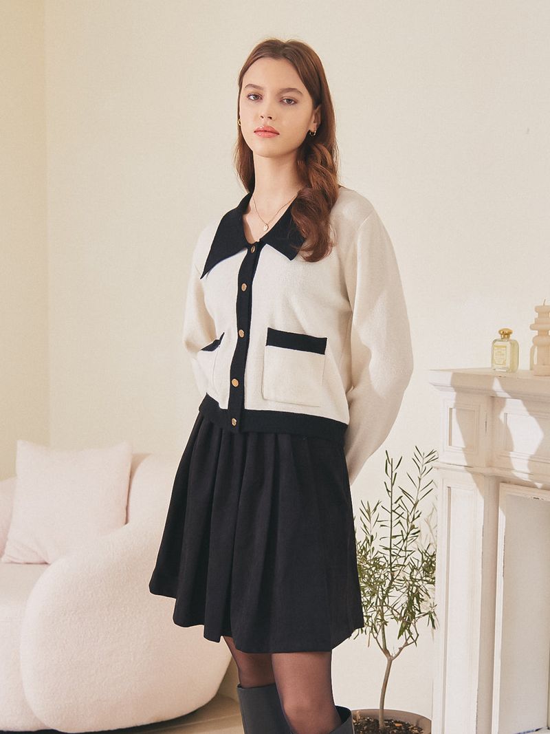 vem.ver（ベムバー）の「TUCK PLEATS MINI SKIRT_BLACK（Skirts）」