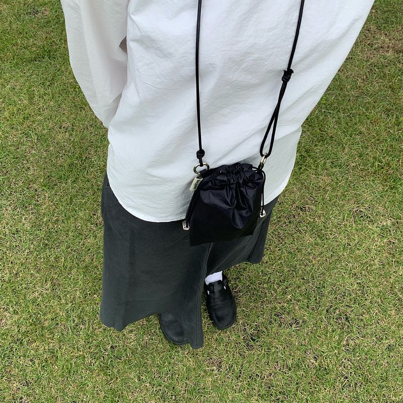 Glazed mini bag - BLACK / IVORY
