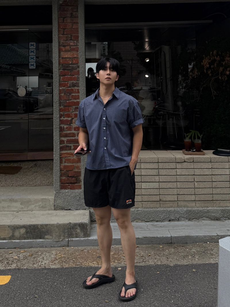 Ray crop checkered short-sleeved shirt