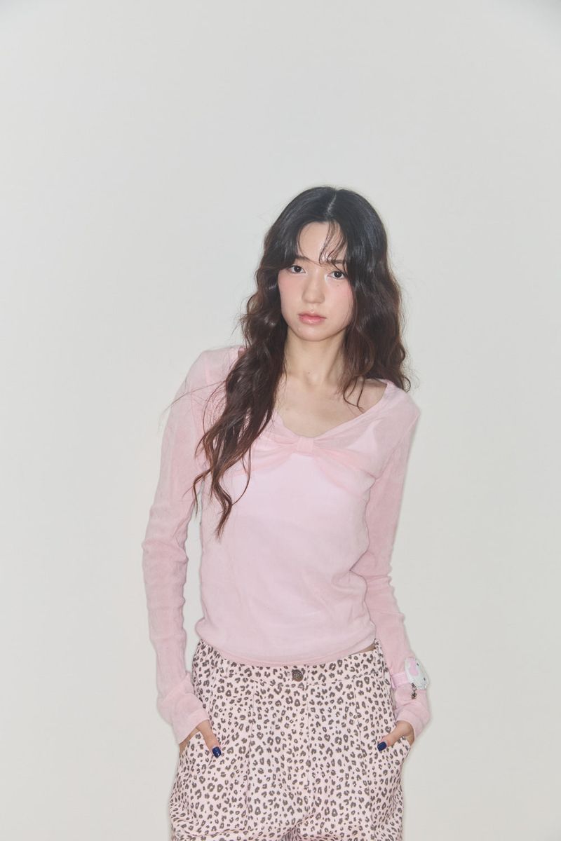 SHERRY RIBBON VELVET TOP (PINK)