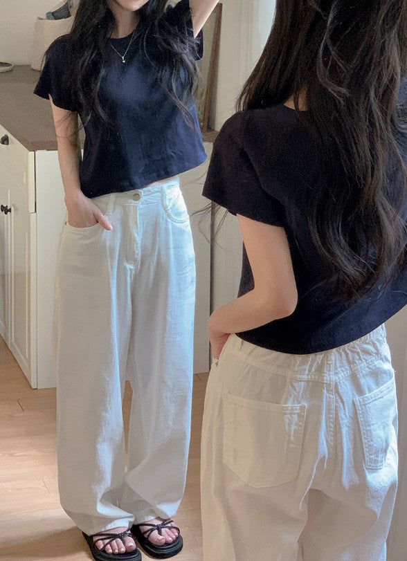 Tena Basic Short Sleeve Crop T-shirt (5color)